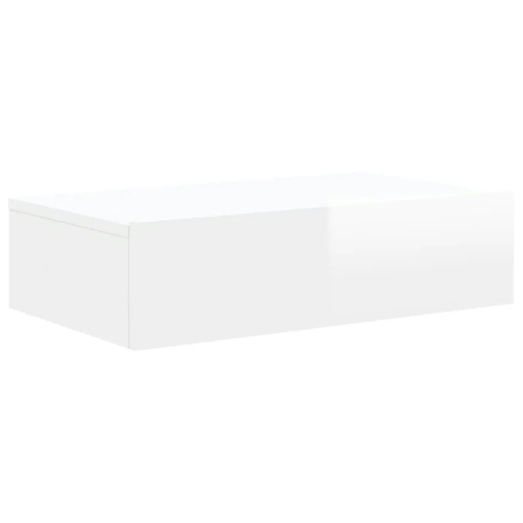 TV Cabinet with LED Lights High Gloss White 60x35x15.5 cm 842894