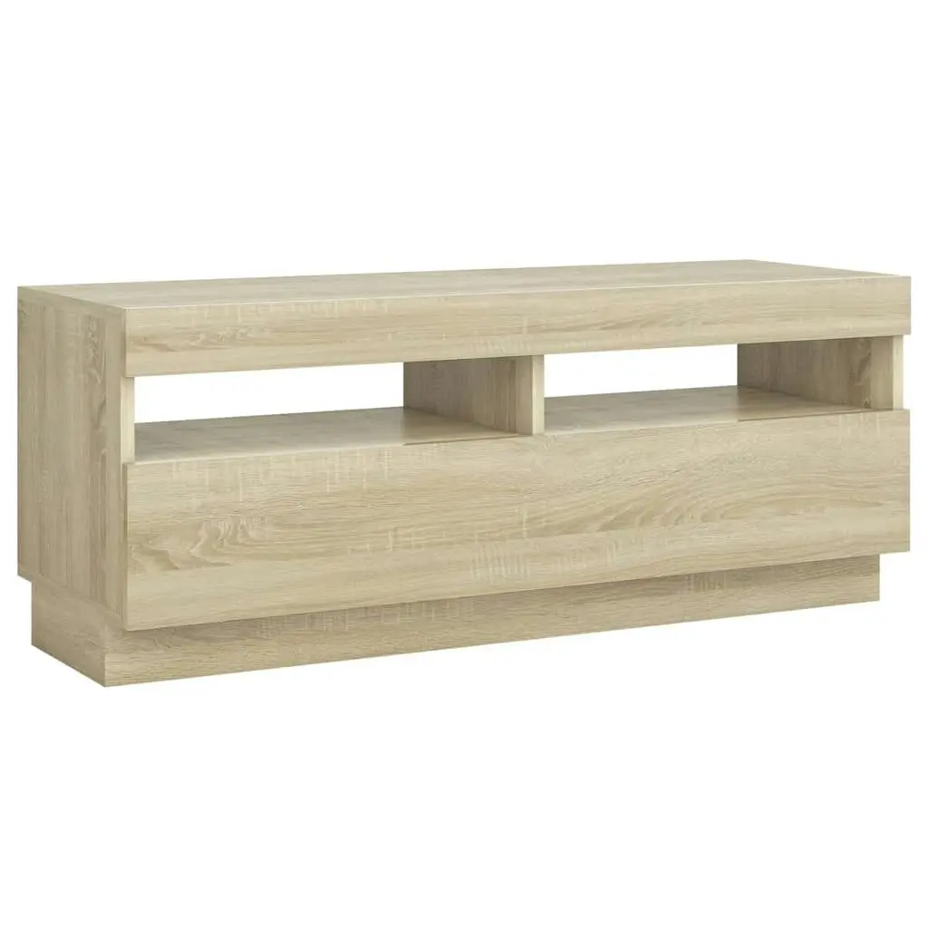 TV Cabinet with LED Lights Sonoma Oak 100x35x40 cm 804457