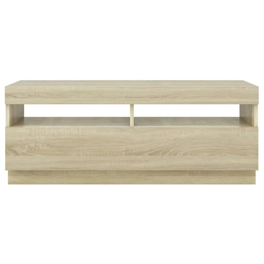 TV Cabinet with LED Lights Sonoma Oak 100x35x40 cm 804457