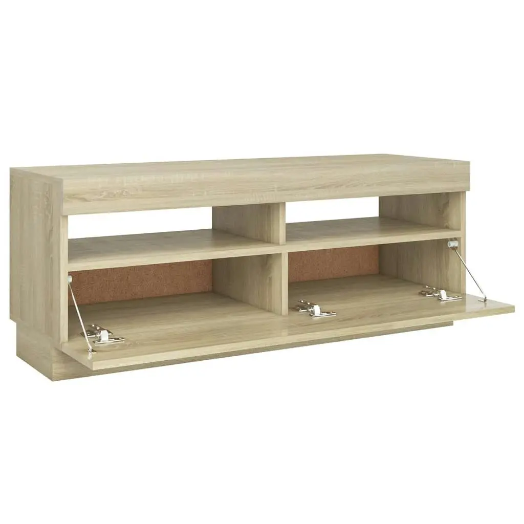 TV Cabinet with LED Lights Sonoma Oak 100x35x40 cm 804457