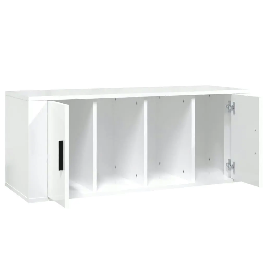 TV Cabinet High Gloss White 100x35x40 cm Engineered Wood 816802