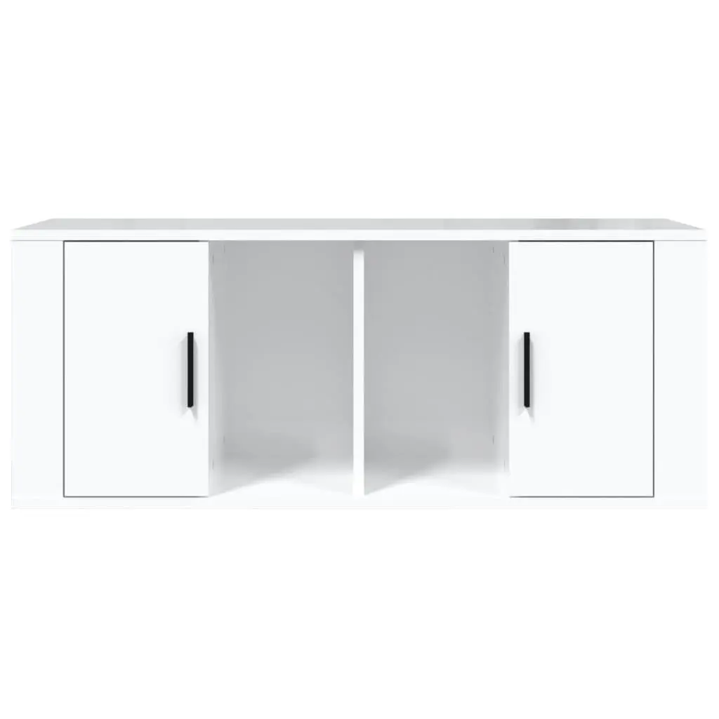 TV Cabinet High Gloss White 100x35x40 cm Engineered Wood 816802