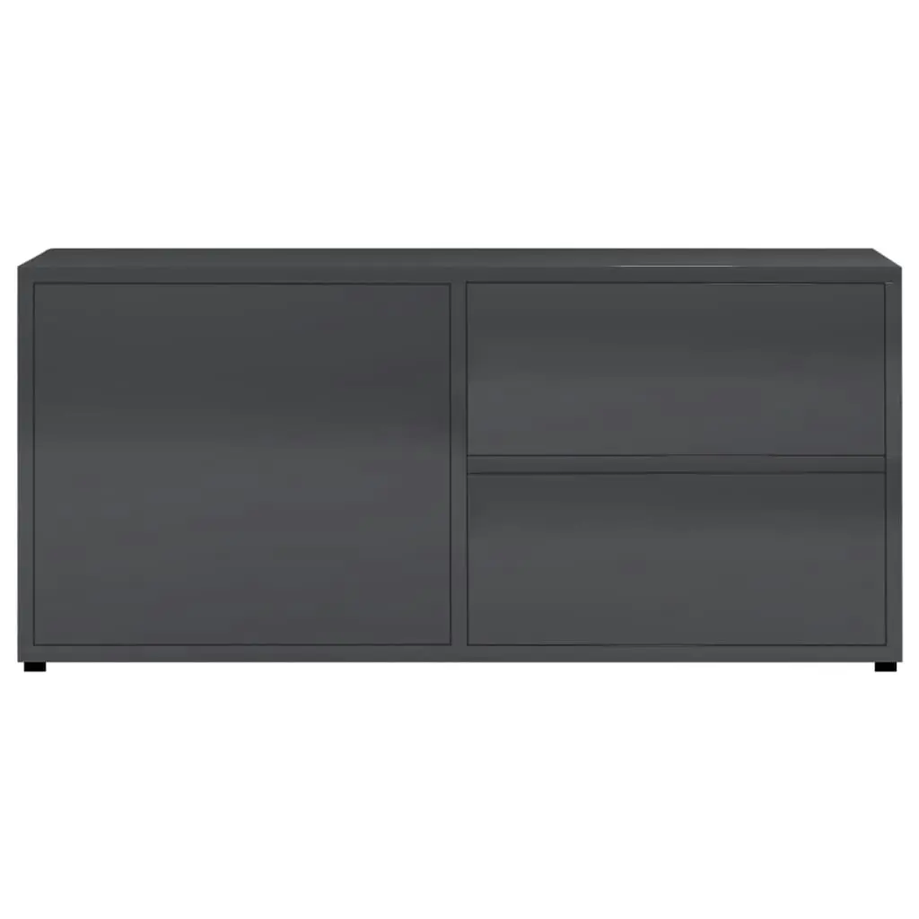 TV Cabinet High Gloss Grey 80x34x36 cm Engineered Wood 801858