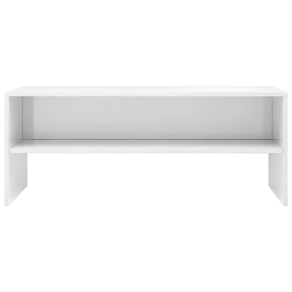 TV Cabinet High Gloss White 100x40x40 cm Engineered Wood 800051