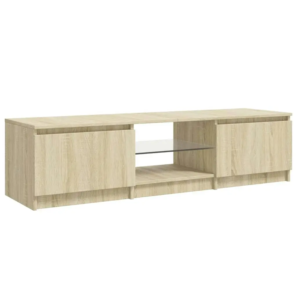 TV Cabinet with LED Lights Sonoma Oak 140x40x35.5 cm 804295