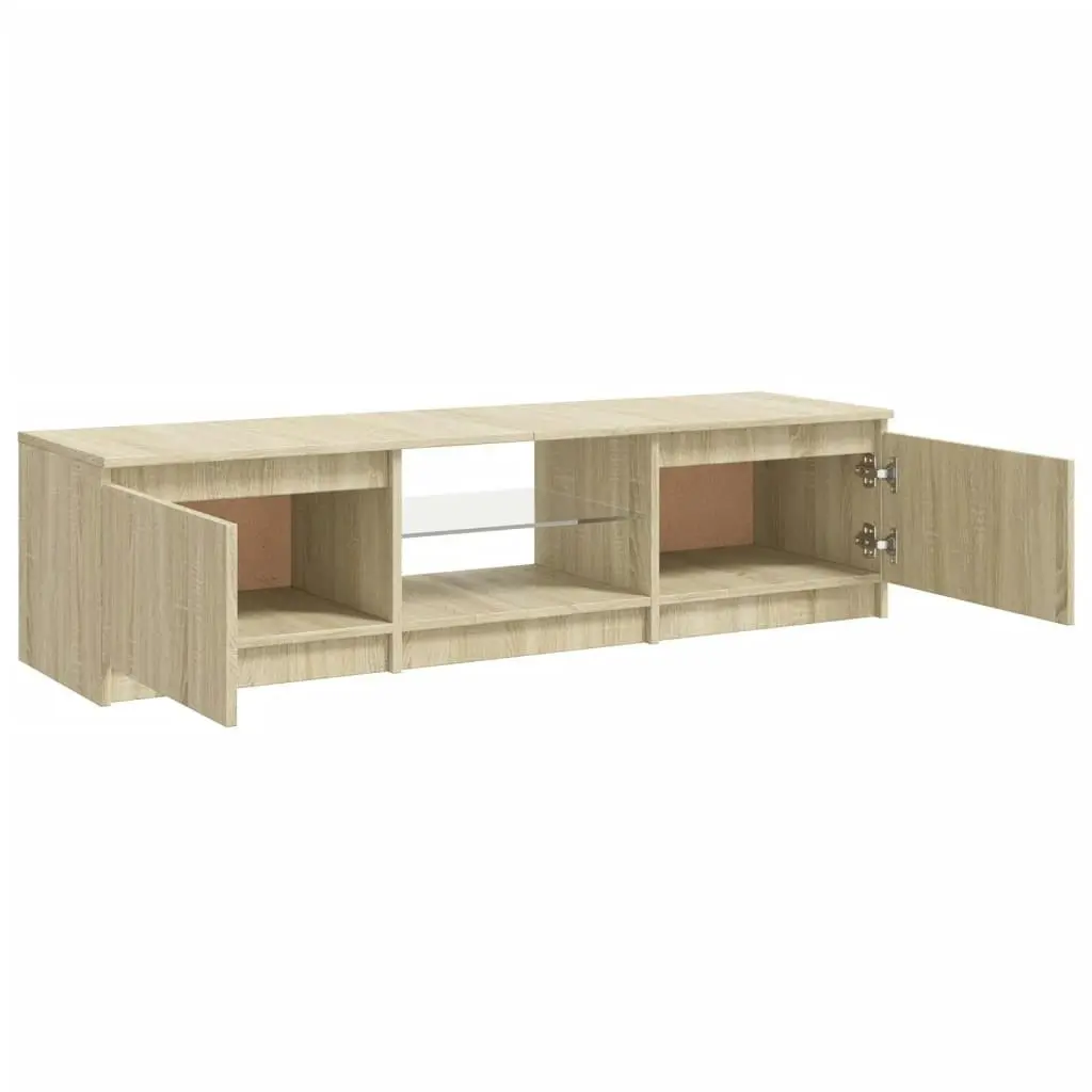 TV Cabinet with LED Lights Sonoma Oak 140x40x35.5 cm 804295