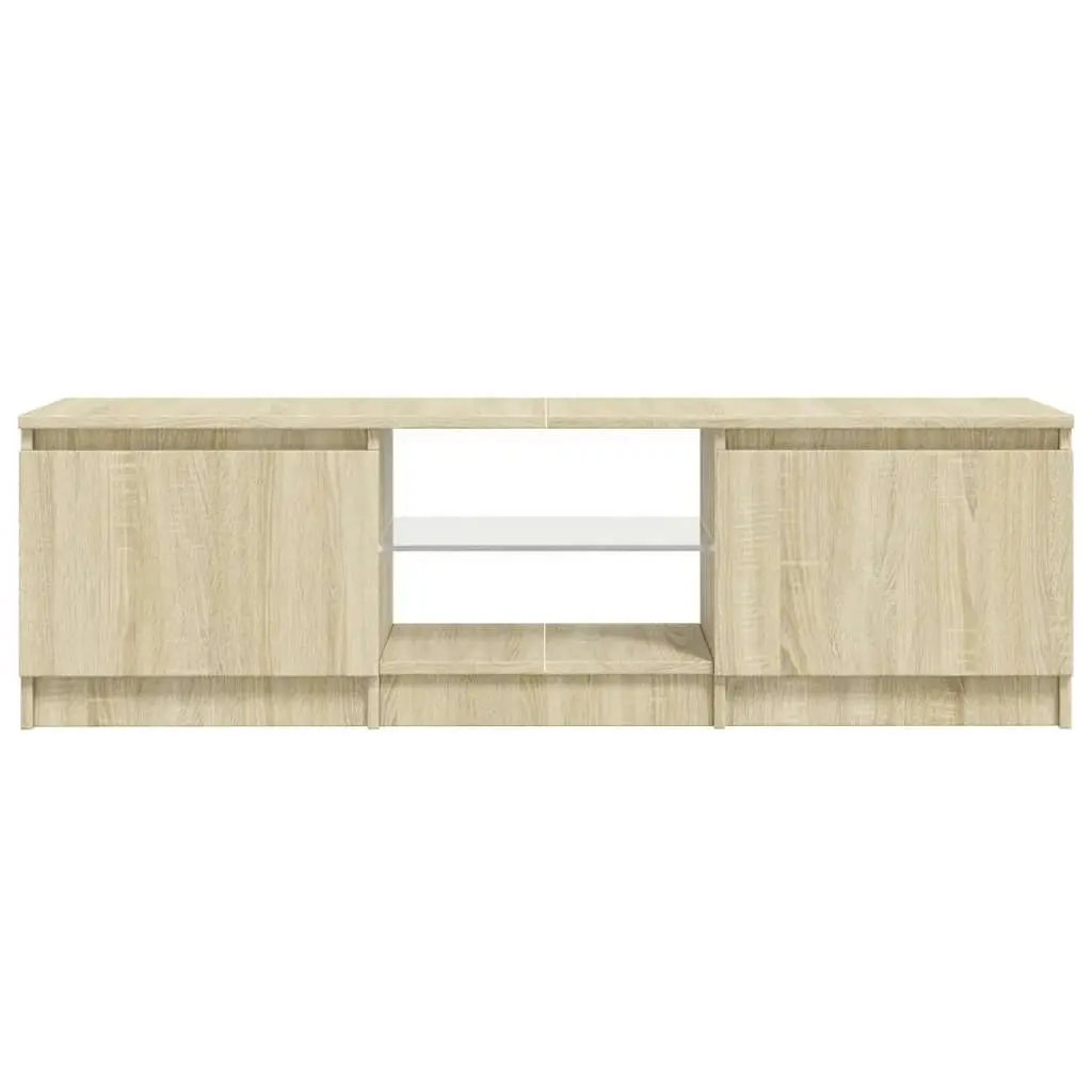 TV Cabinet with LED Lights Sonoma Oak 140x40x35.5 cm 804295