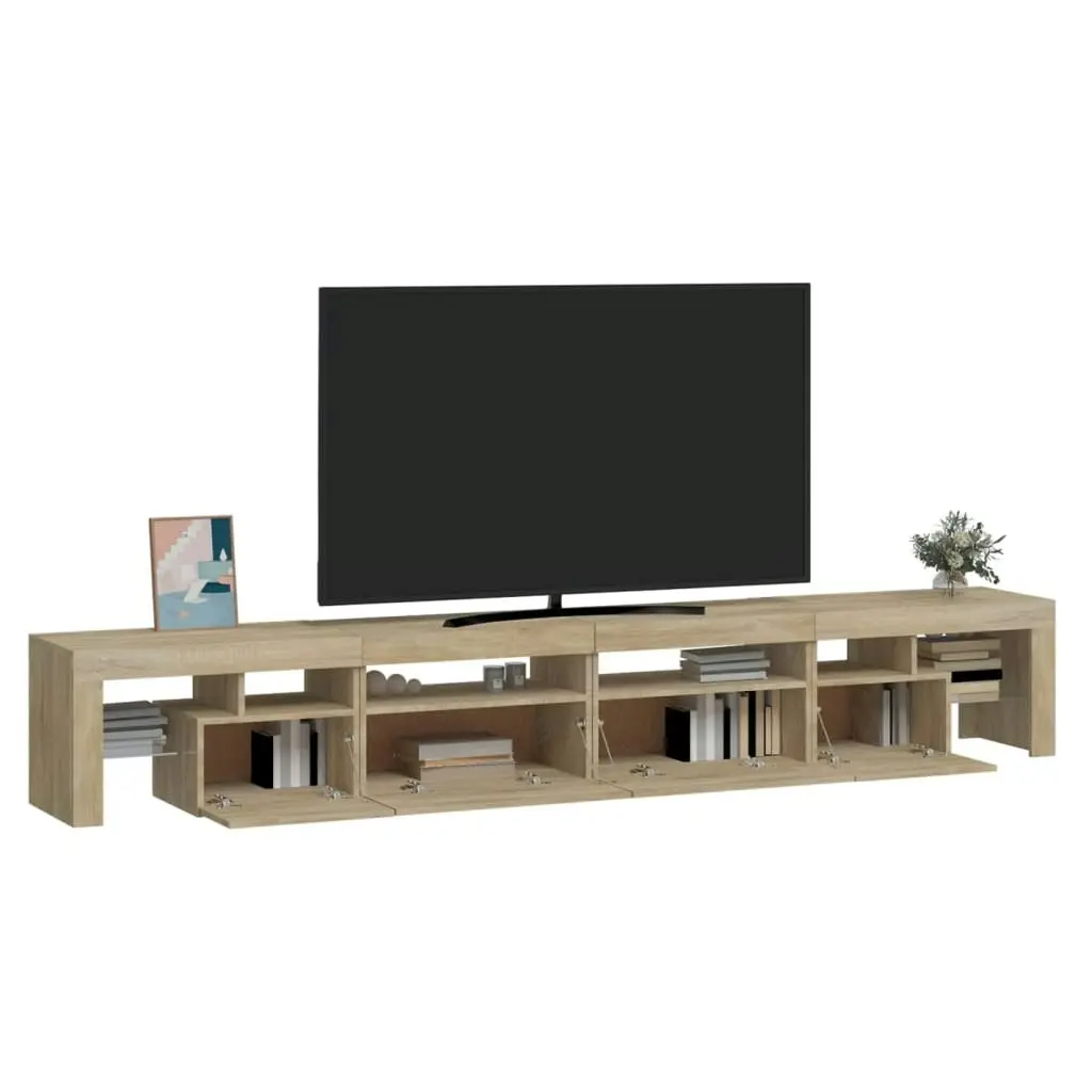 TV Cabinet with LED Lights Sonoma Oak 260x36.5x40 cm 3152820