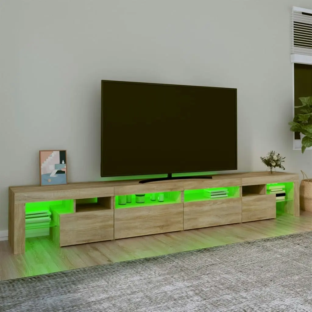 TV Cabinet with LED Lights Sonoma Oak 260x36.5x40 cm 3152820