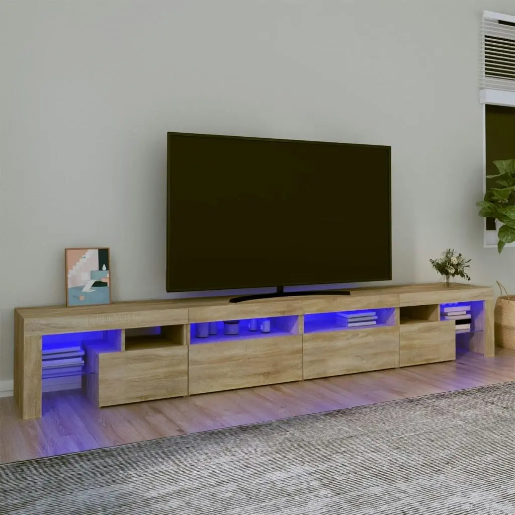 TV Cabinet with LED Lights Sonoma Oak 260x36.5x40 cm 3152820