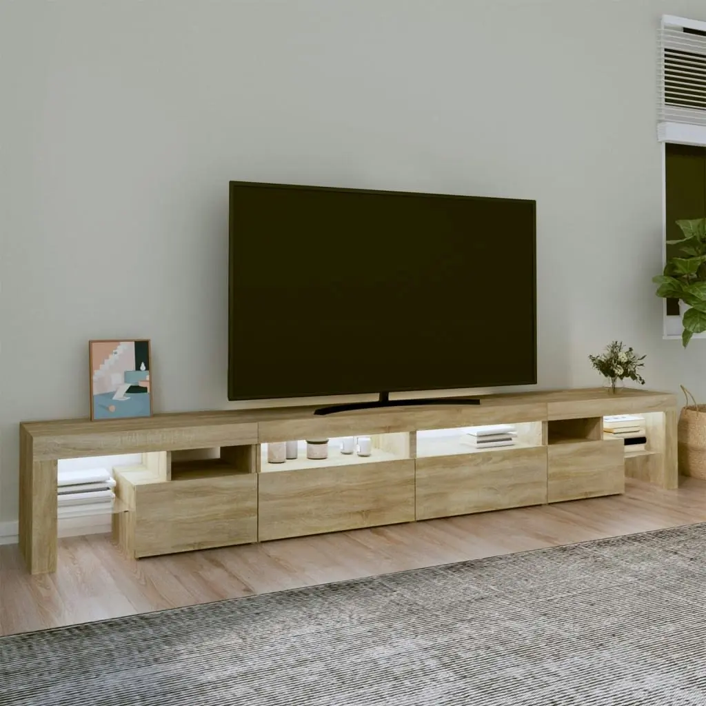 TV Cabinet with LED Lights Sonoma Oak 260x36.5x40 cm 3152820