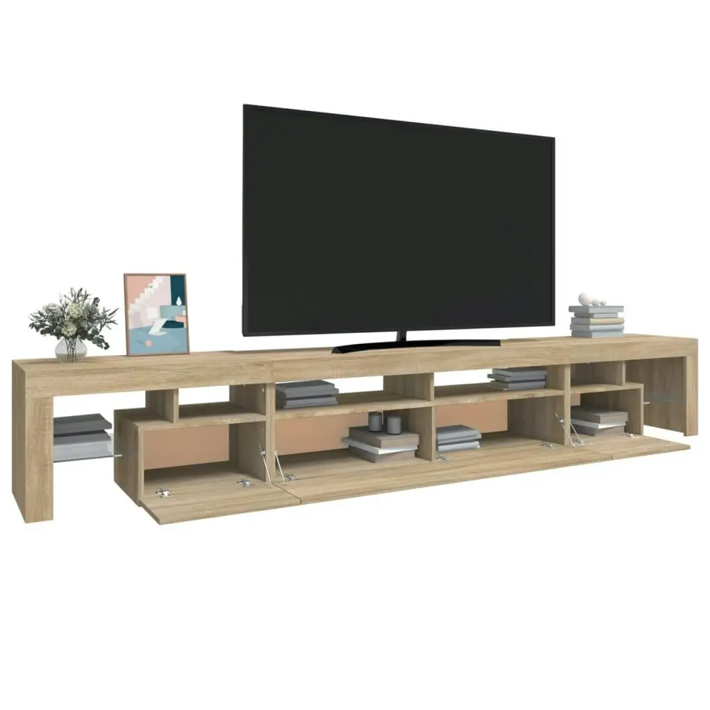 TV Cabinet with LED Lights Sonoma Oak 260x36.5x40 cm 3152780