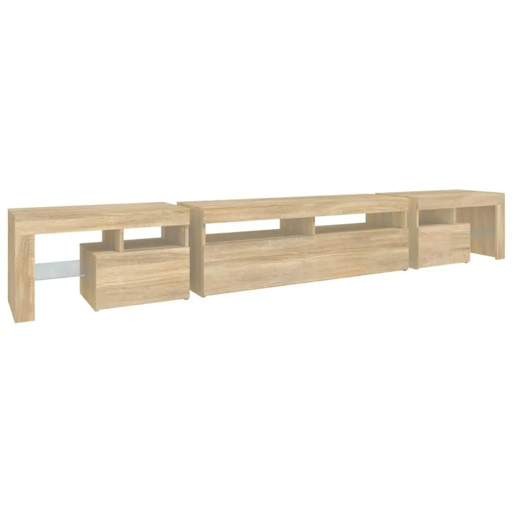 TV Cabinet with LED Lights Sonoma Oak 260x36.5x40 cm 3152780