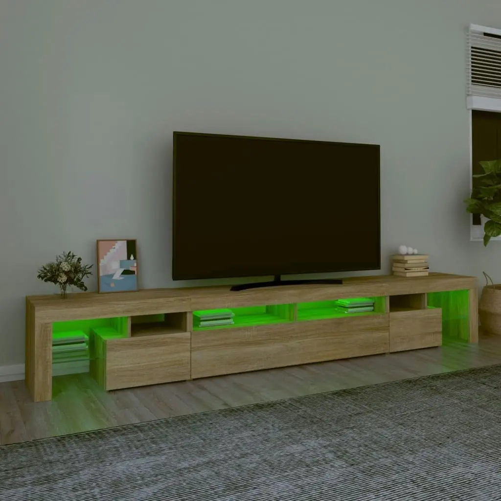 TV Cabinet with LED Lights Sonoma Oak 260x36.5x40 cm 3152780