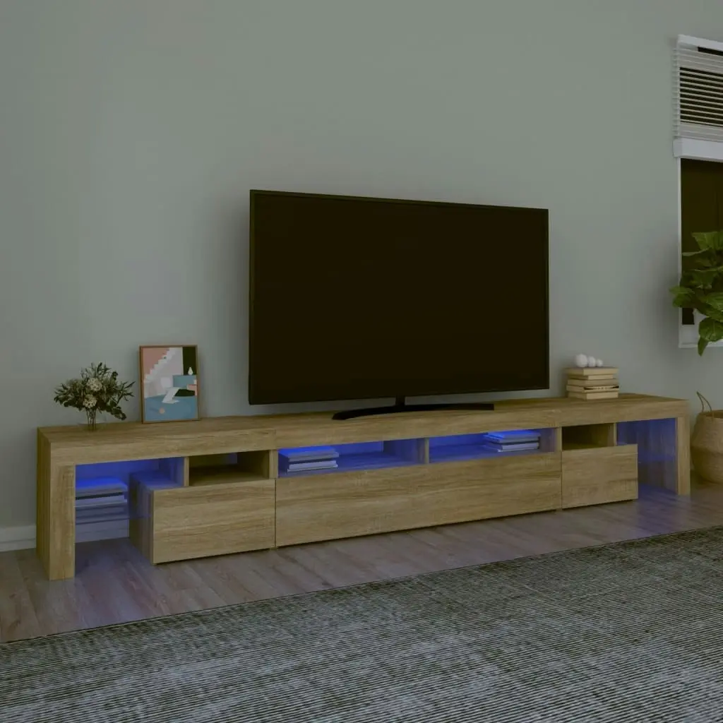 TV Cabinet with LED Lights Sonoma Oak 260x36.5x40 cm 3152780