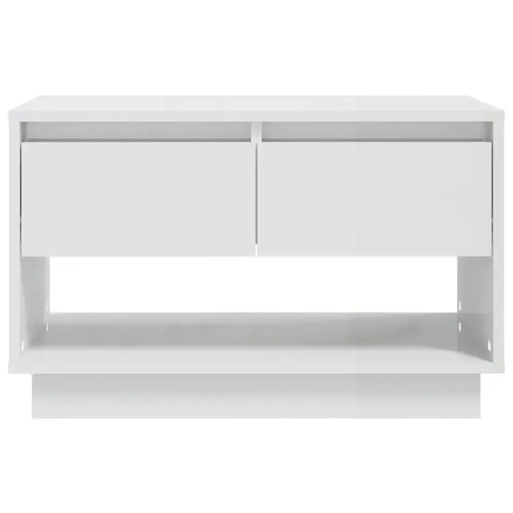 TV Cabinet High Gloss White 70x41x44 cm Engineered Wood 809500