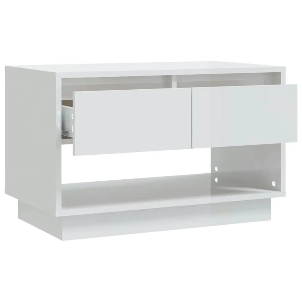 TV Cabinet High Gloss White 70x41x44 cm Engineered Wood 809500