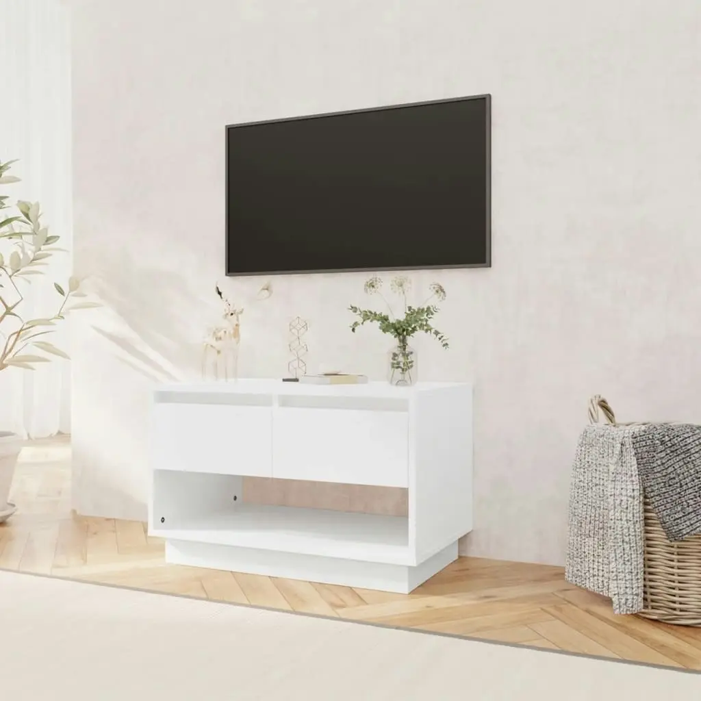 TV Cabinet High Gloss White 70x41x44 cm Engineered Wood 809500