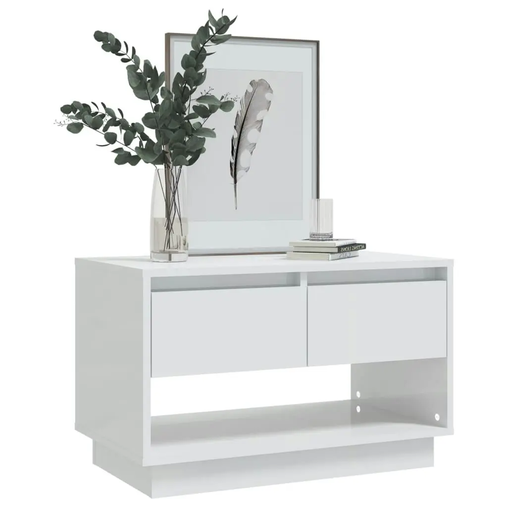 TV Cabinet High Gloss White 70x41x44 cm Engineered Wood 809500