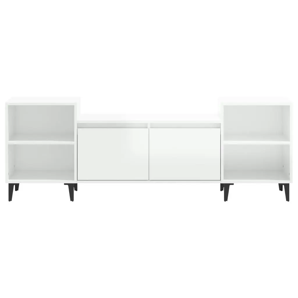 TV Cabinet High Gloss White 160x35x55 cm Engineered Wood 821198