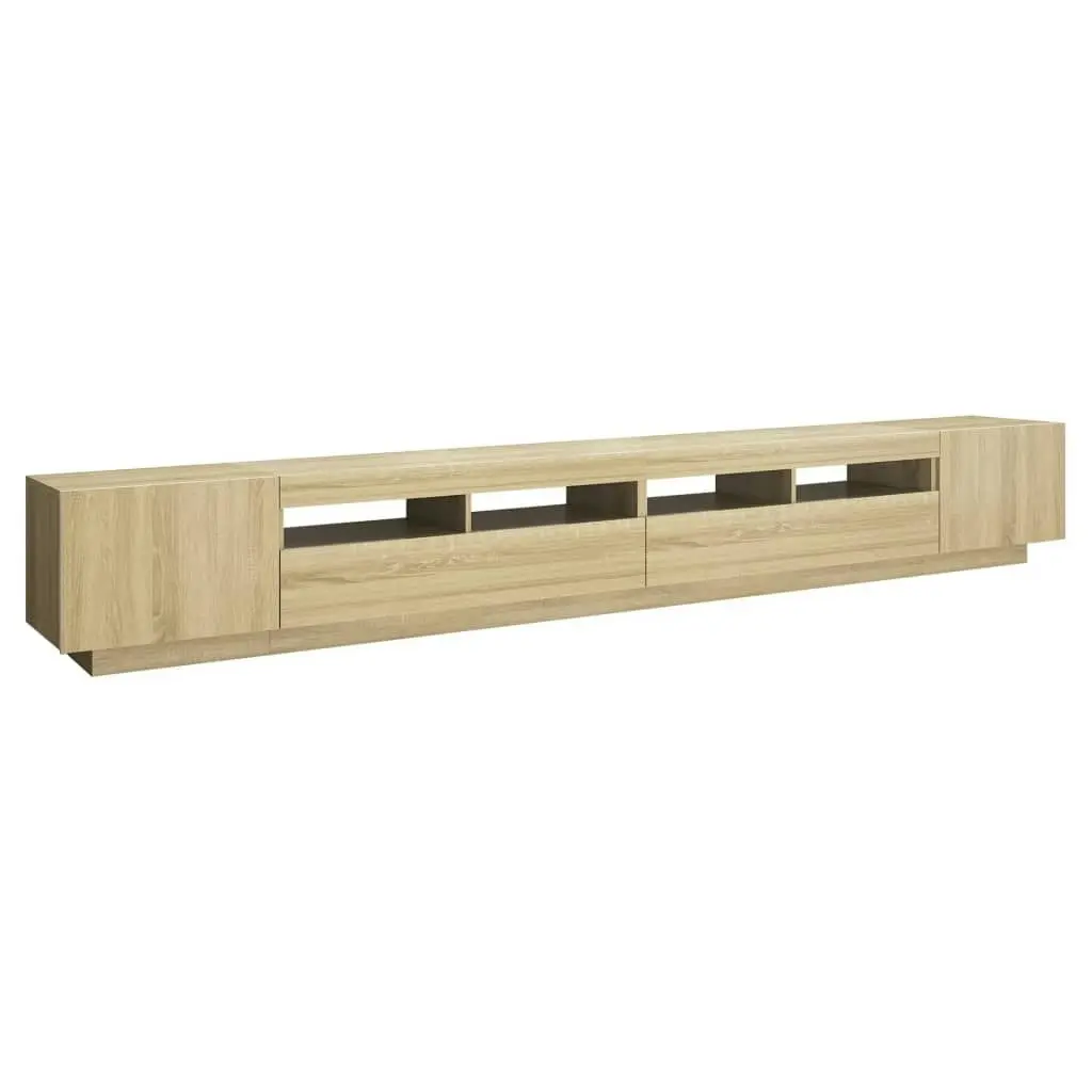 TV Cabinet with LED Lights Sonoma Oak 300x35x40 cm 3081927