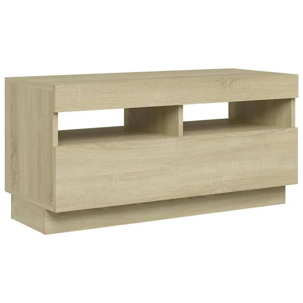 TV Cabinet with LED Lights Sonoma Oak 80x35x40 cm 804448