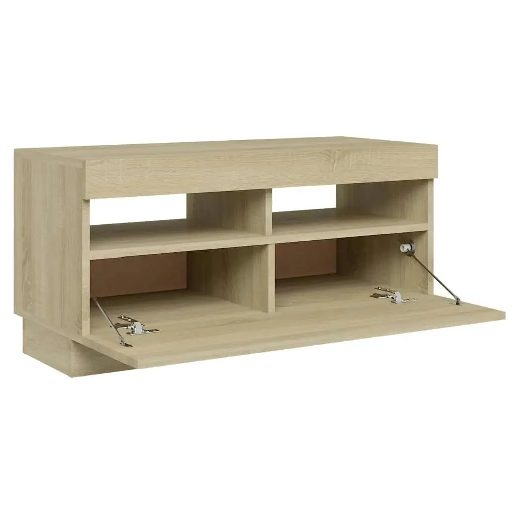 TV Cabinet with LED Lights Sonoma Oak 80x35x40 cm 804448