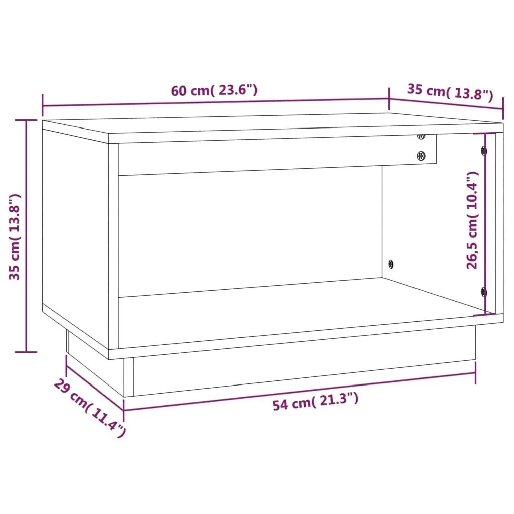 TV Cabinet Honey Brown 60x35x35 cm Solid Wood Pine 813827