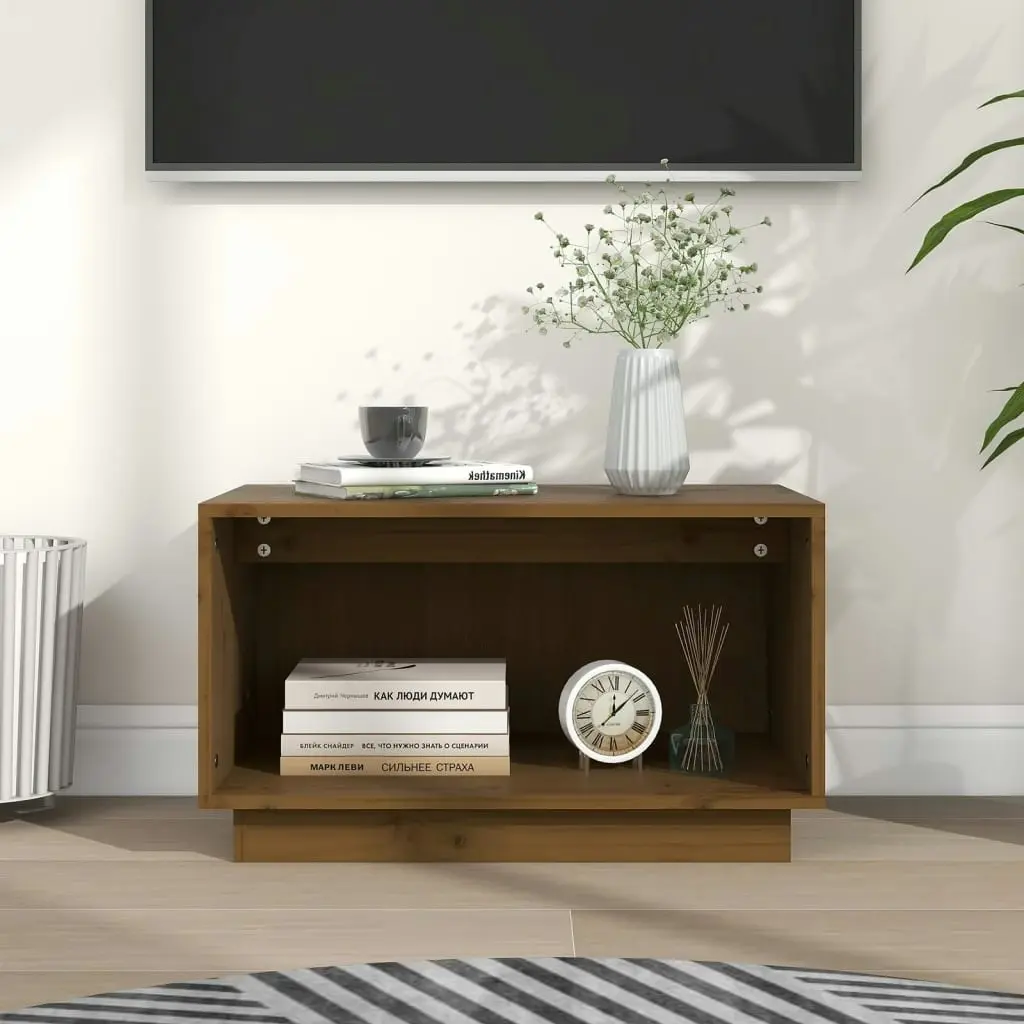 TV Cabinet Honey Brown 60x35x35 cm Solid Wood Pine 813827