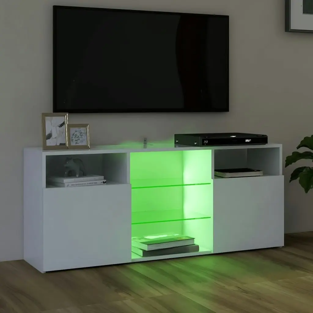 TV Cabinet with LED Lights White 120x30x50 cm 804301