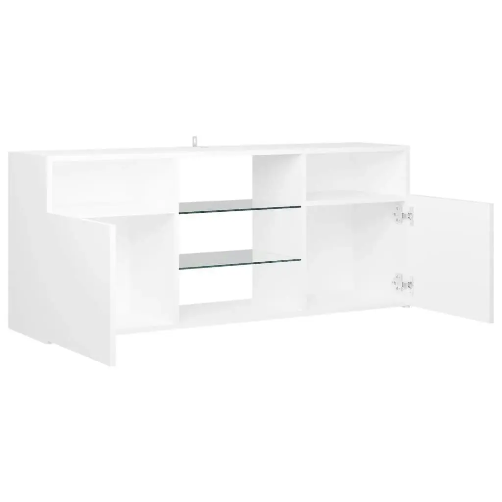 TV Cabinet with LED Lights White 120x30x50 cm 804301