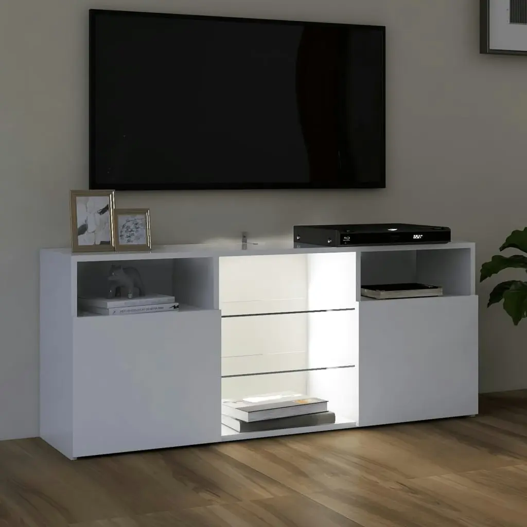 TV Cabinet with LED Lights White 120x30x50 cm 804301