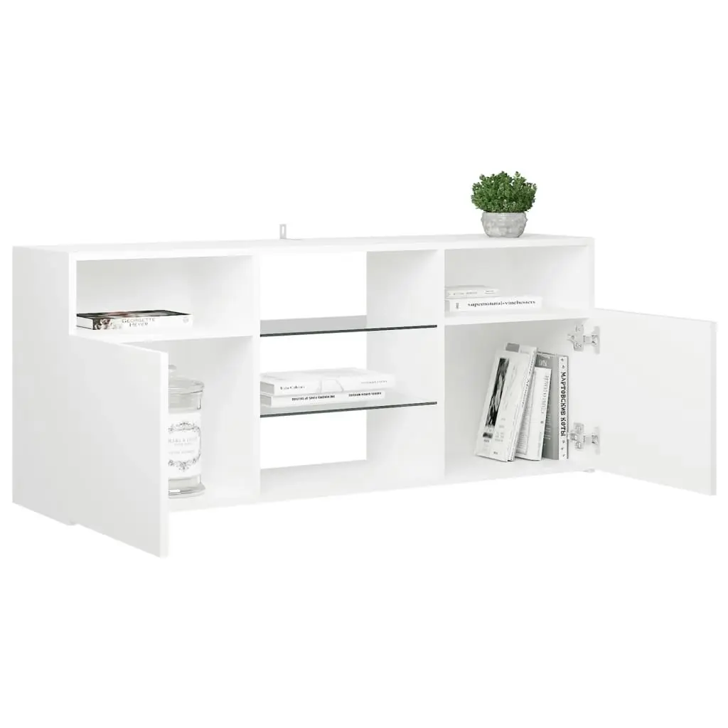 TV Cabinet with LED Lights White 120x30x50 cm 804301