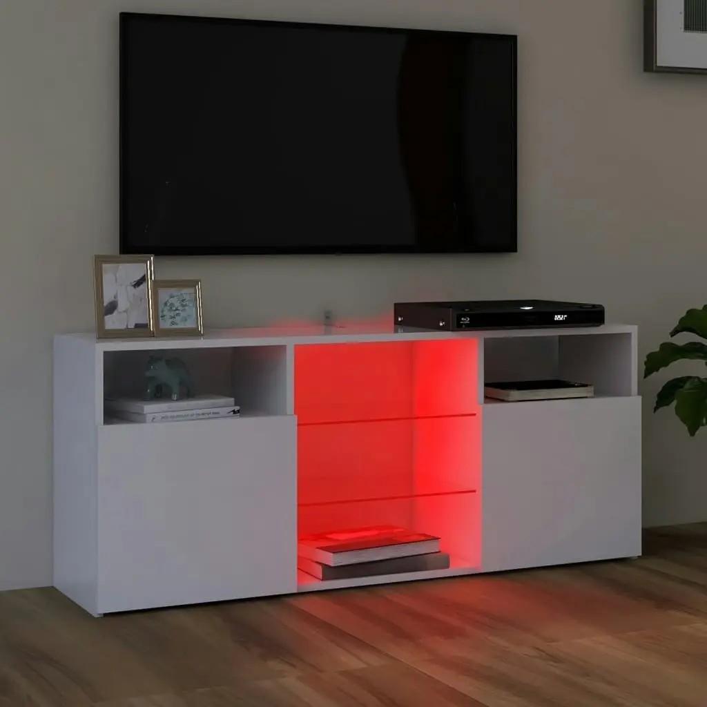 TV Cabinet with LED Lights White 120x30x50 cm 804301