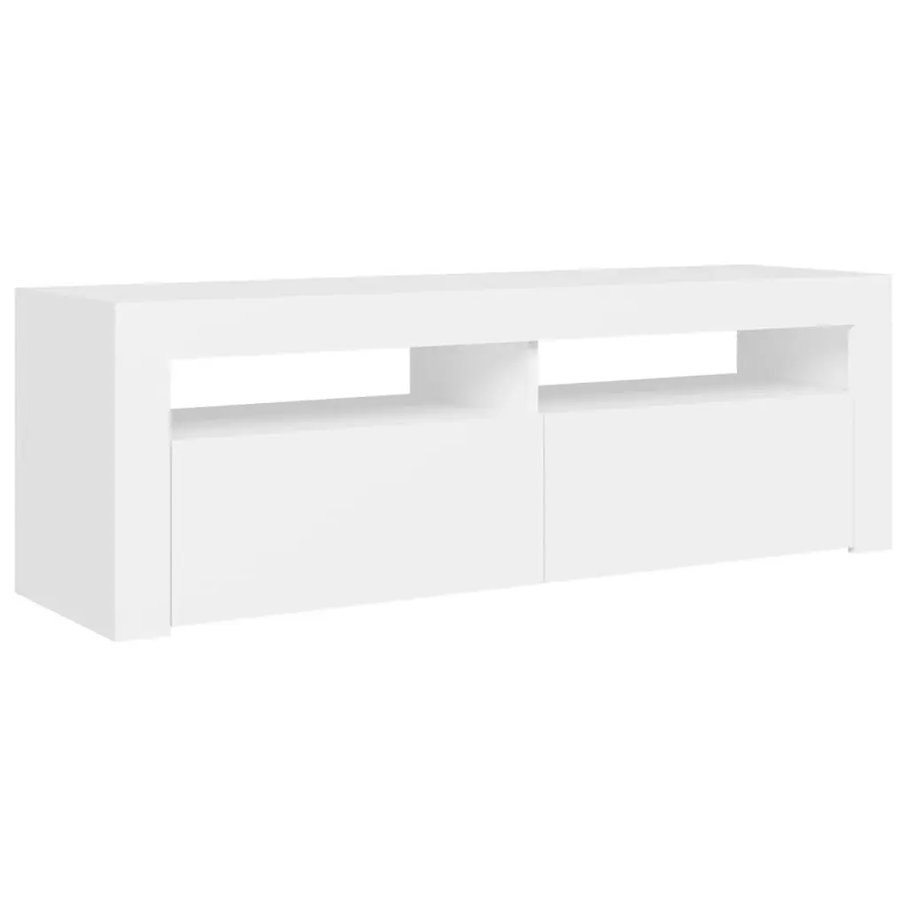 TV Cabinet with LED Lights White 120x35x40 cm 804310