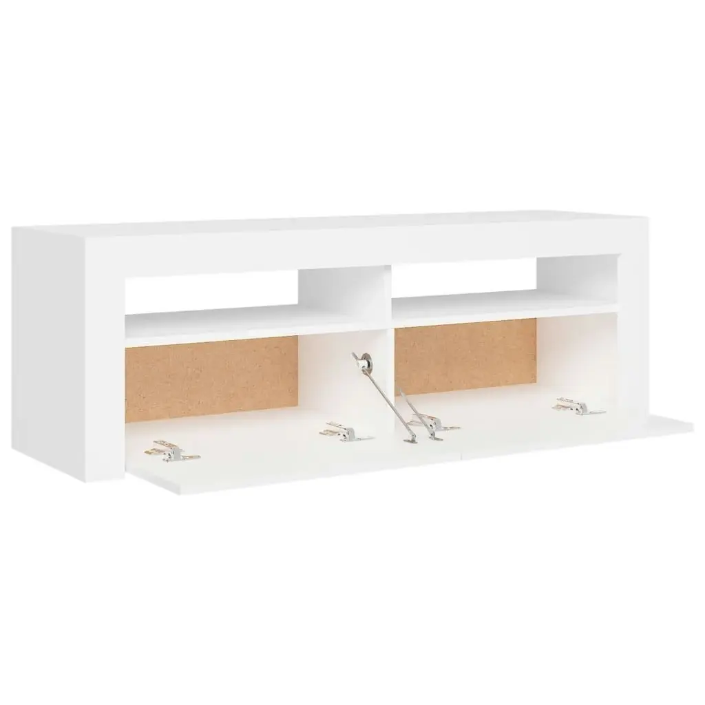 TV Cabinet with LED Lights White 120x35x40 cm 804310