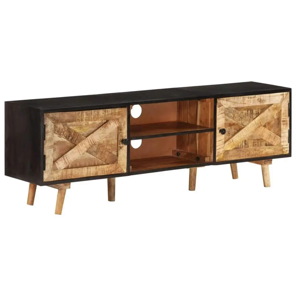 TV Cabinet 140x30x46 cm Rough Mango Wood and Solid Wood Acacia 338420