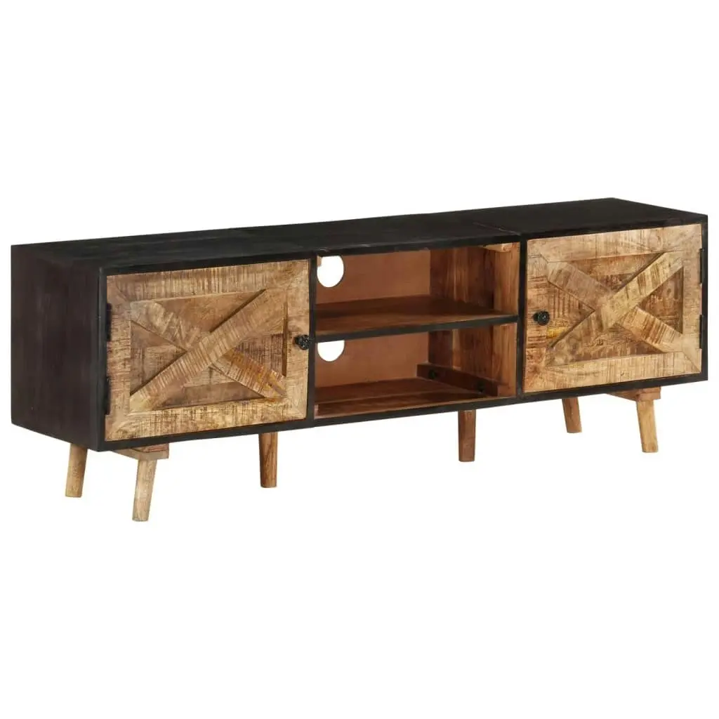 TV Cabinet 140x30x46 cm Rough Mango Wood and Solid Wood Acacia 338420