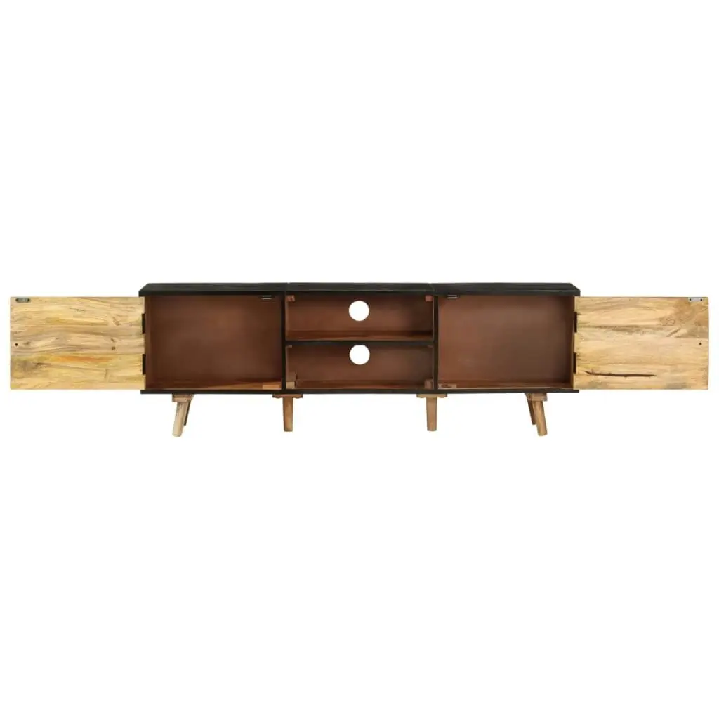 TV Cabinet 140x30x46 cm Rough Mango Wood and Solid Wood Acacia 338420