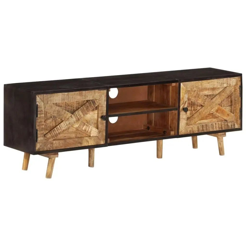 TV Cabinet 140x30x46 cm Rough Mango Wood and Solid Wood Acacia 338420