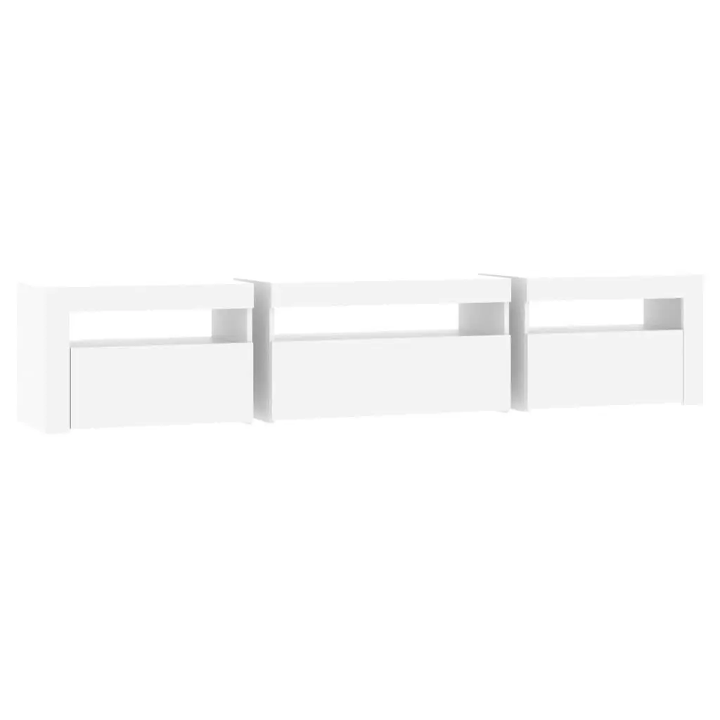 TV Cabinet with LED Lights White 195x35x40 cm 3152738