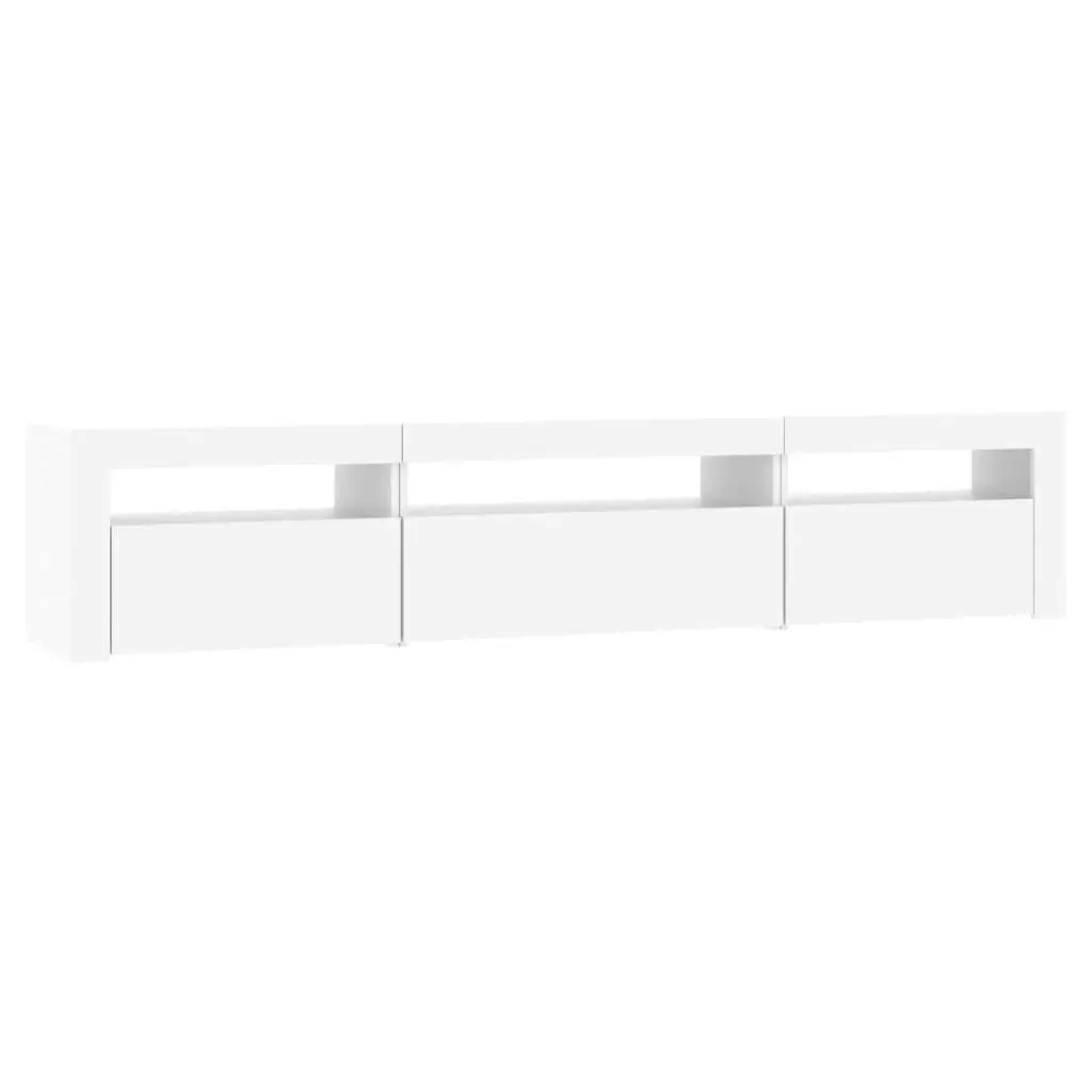 TV Cabinet with LED Lights White 195x35x40 cm 3152738