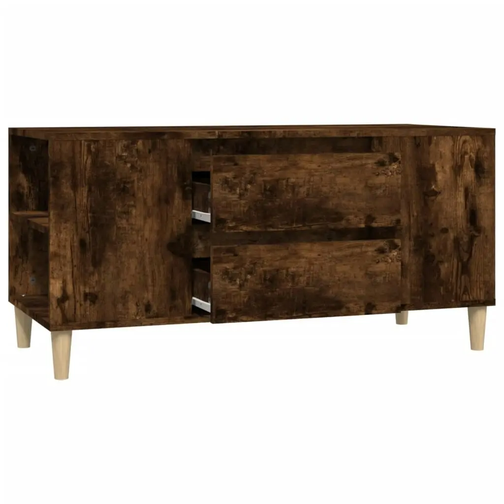 TV Cabinet Smoked Oak 102x44.5x50 cm Engineered Wood 819601