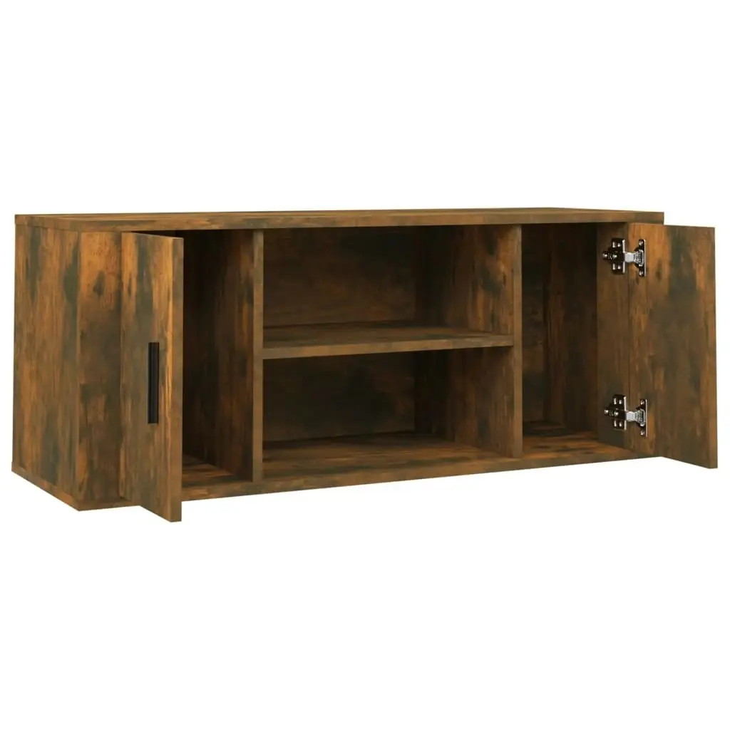 TV Cabinet Smoked Oak 100x35x40 cm Engineered Wood 823096