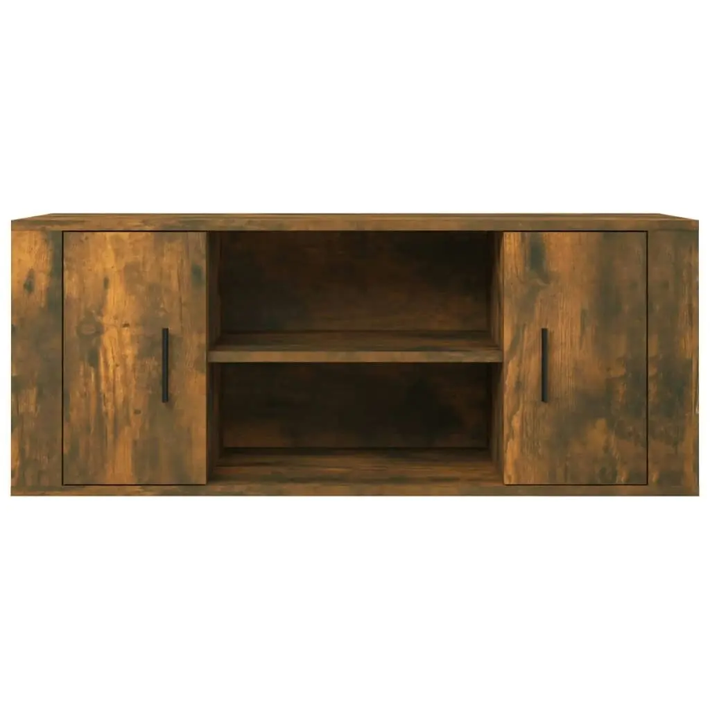 TV Cabinet Smoked Oak 100x35x40 cm Engineered Wood 823096