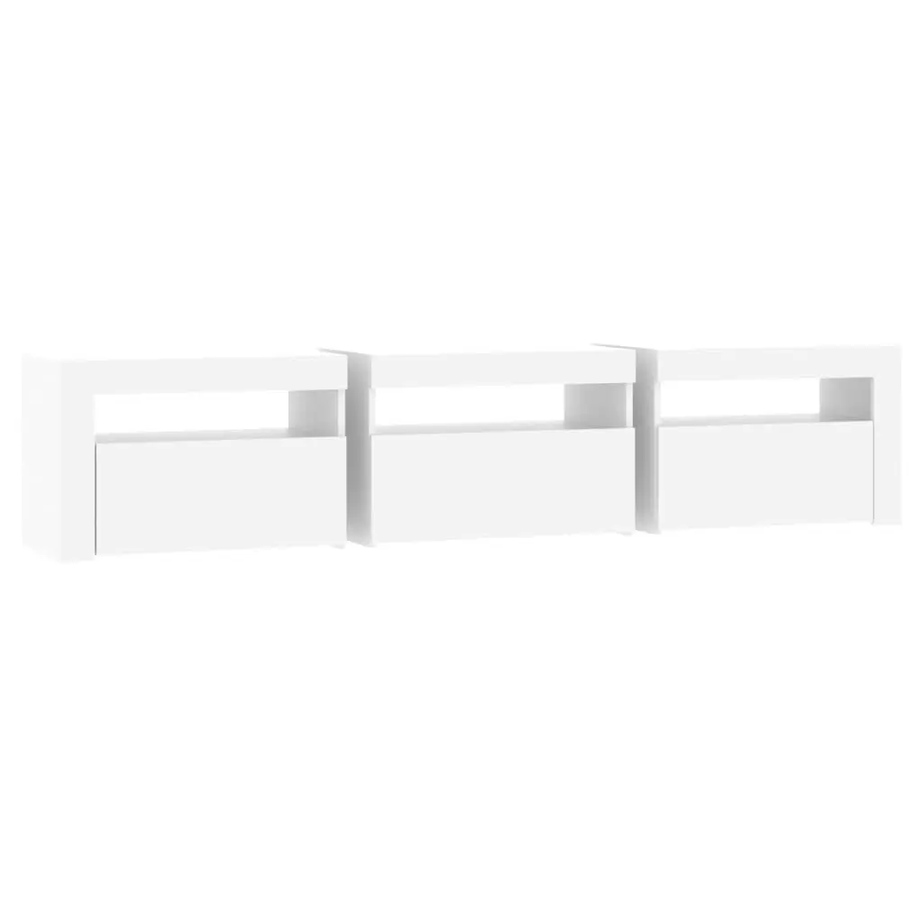 TV Cabinet with LED Lights White 180x35x40 cm 3152754