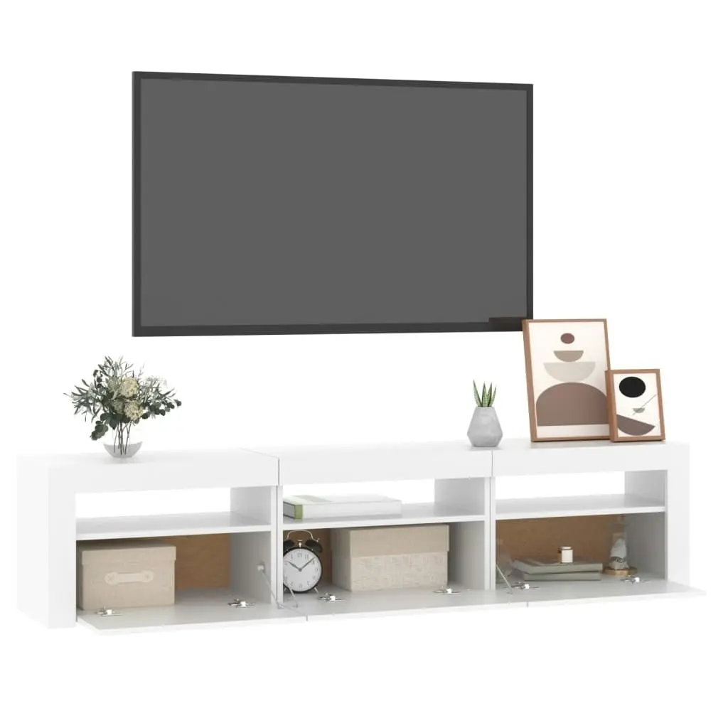 TV Cabinet with LED Lights White 180x35x40 cm 3152754