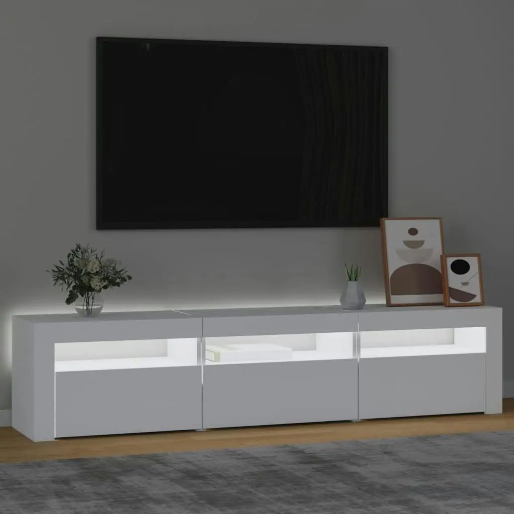 TV Cabinet with LED Lights White 180x35x40 cm 3152754