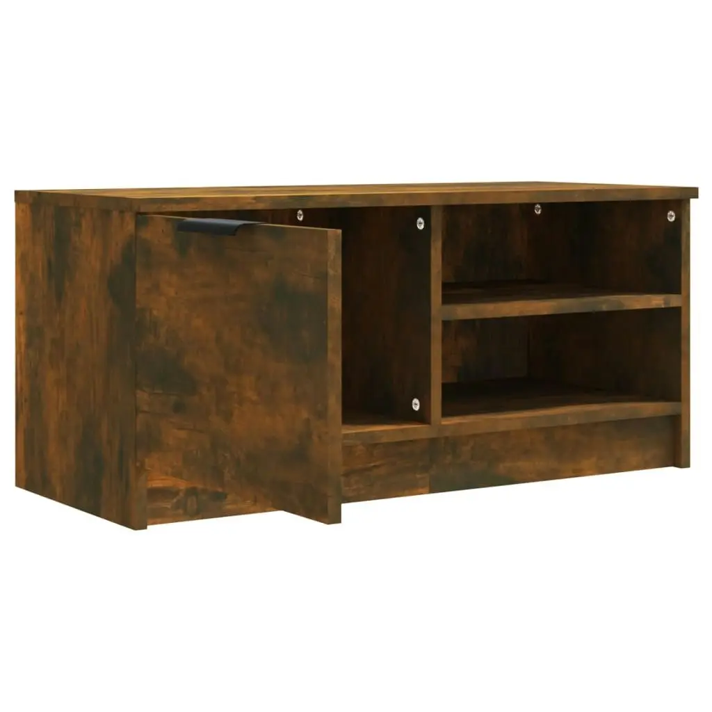 TV Cabinet Smoked Oak 80x35x36.5 cm Engineered Wood 817117