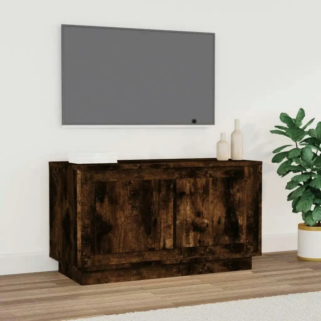 TV Cabinet Smoked Oak 80x35x45 cm Engineered Wood 819857